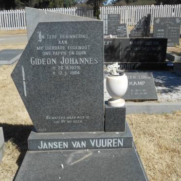VUUREN Gideon Johannes, Jansen van 1929-1984