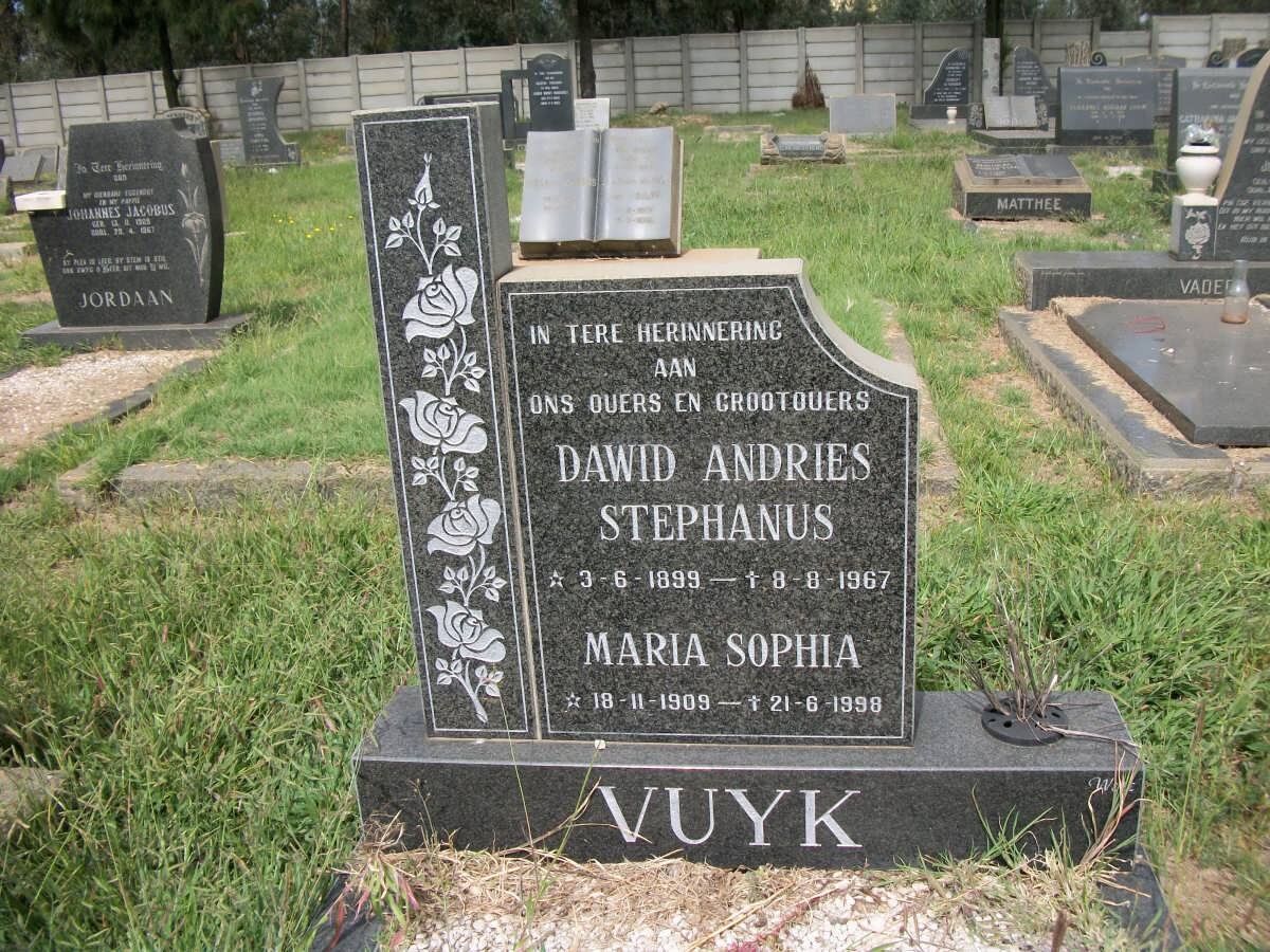 VUYK Dawid Andries Stephanus 1899-1967 &amp; Maria Sophia 1909-1998
