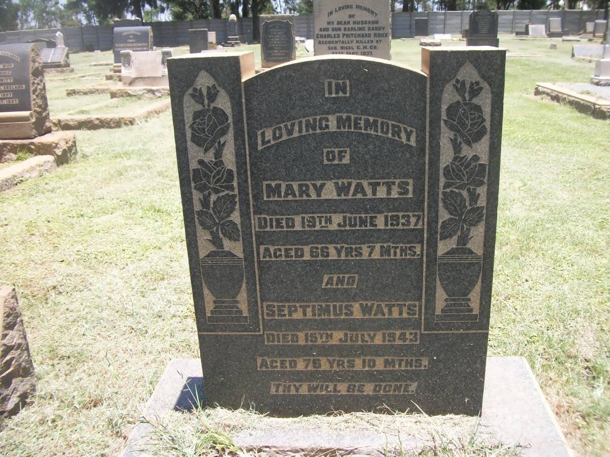 WATTS Septimus -1943 &amp; Mary -1937