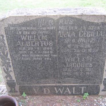 WALT Willem Albertus, v.d. 1896-1968 &amp; Anna Cecilia BRITZ 1896-1934 :: WALT Willem Jacobus, v.d. 1921-193?