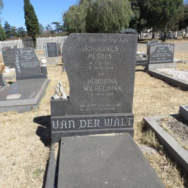 WALT Johannes Petrus, van der 1923-1984 &amp; Hendrina Wilhelmina 1926-