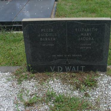 WALT Peter Jacobus, v.d. 1920- &amp; Elizabeth Mary Jacoba 1919-1975