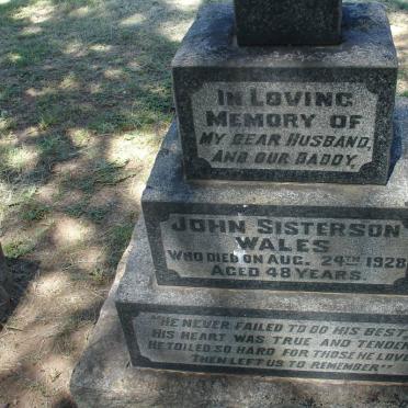 WALES John Sisterson -1928 &amp; Sophia -1950