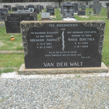 WALT Abraham Andries, van der 1907-1967 &amp; Maria Dorethea 1922-2009