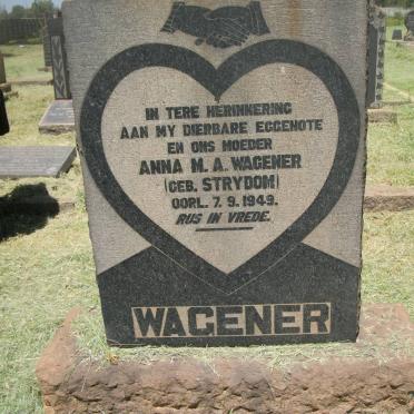 WAGENER Anna M.A. nee STRYDOM -1949