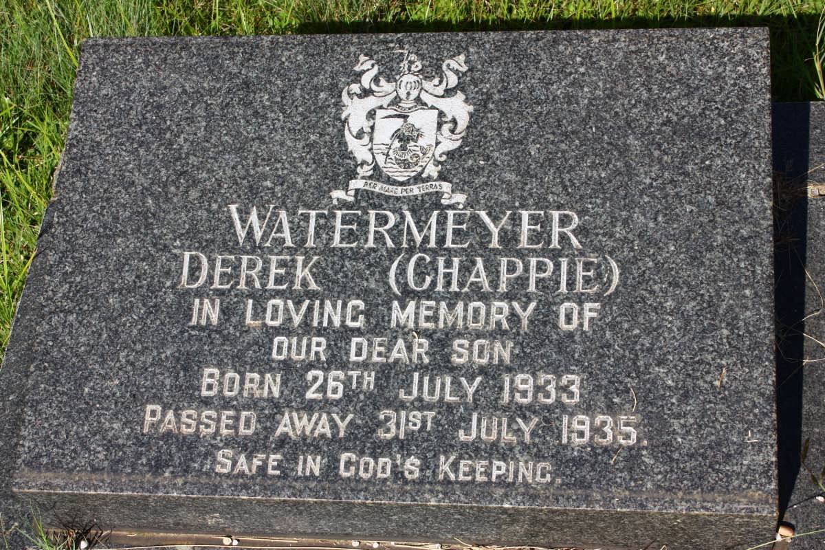 WATERMEYER Derek 1933-1935
