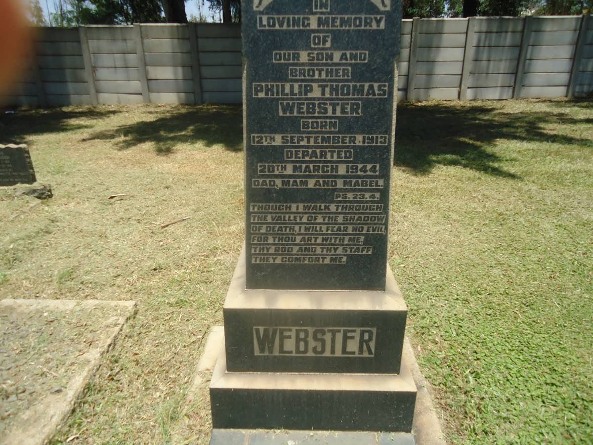 WEBSTER Phillip Thomas 1913-1944