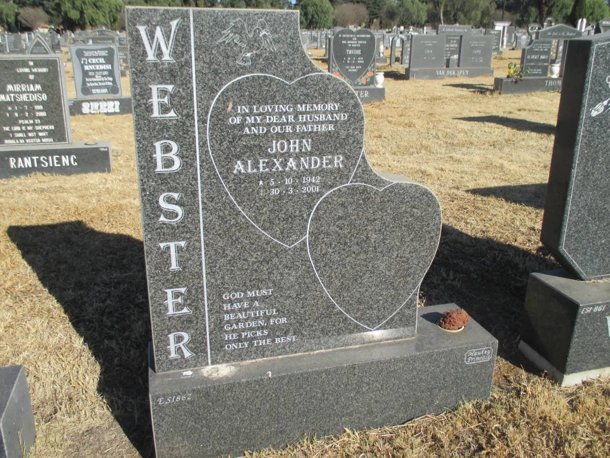WEBSTER John Alexander 1942-2001