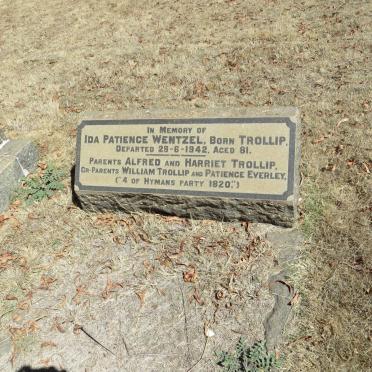 WENTZEL Ida Patience nee TROLLIP -1942