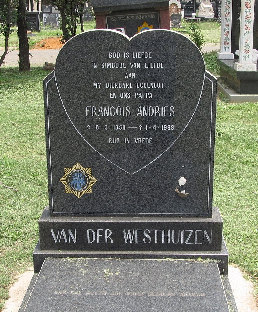 WESTHUIZEN Francois Andries, van der 1958-1998
