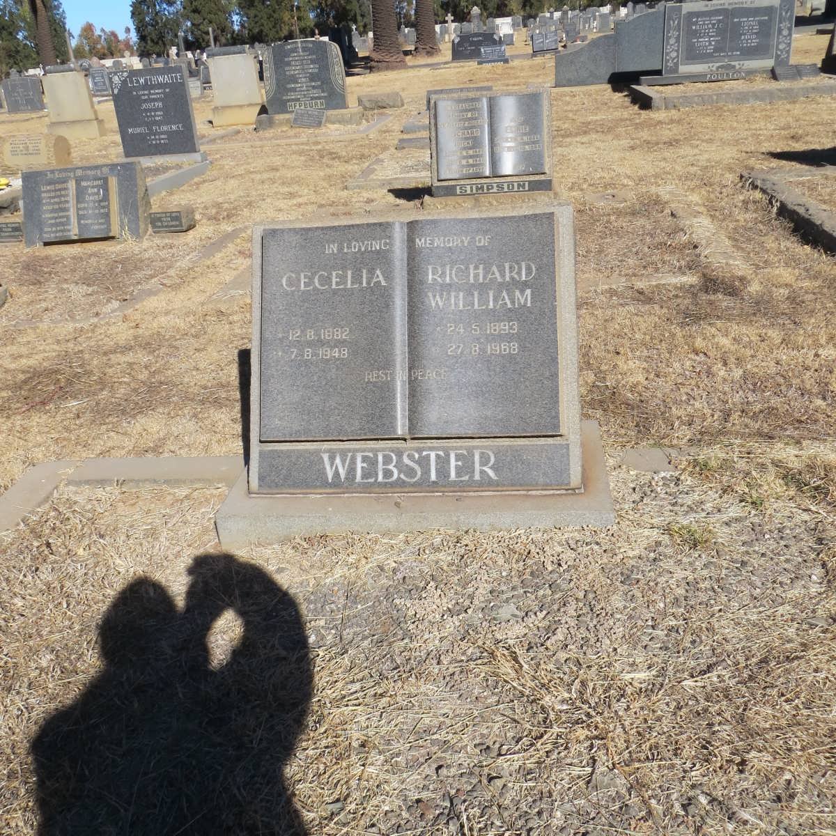 WEBSTER Richard William 1893-1968 &amp; Cecelia 1882-1948