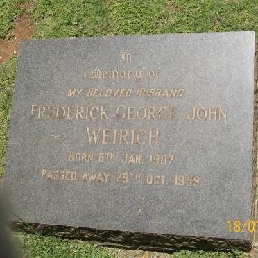 WEIRICH Frederick George John 1907-1959
