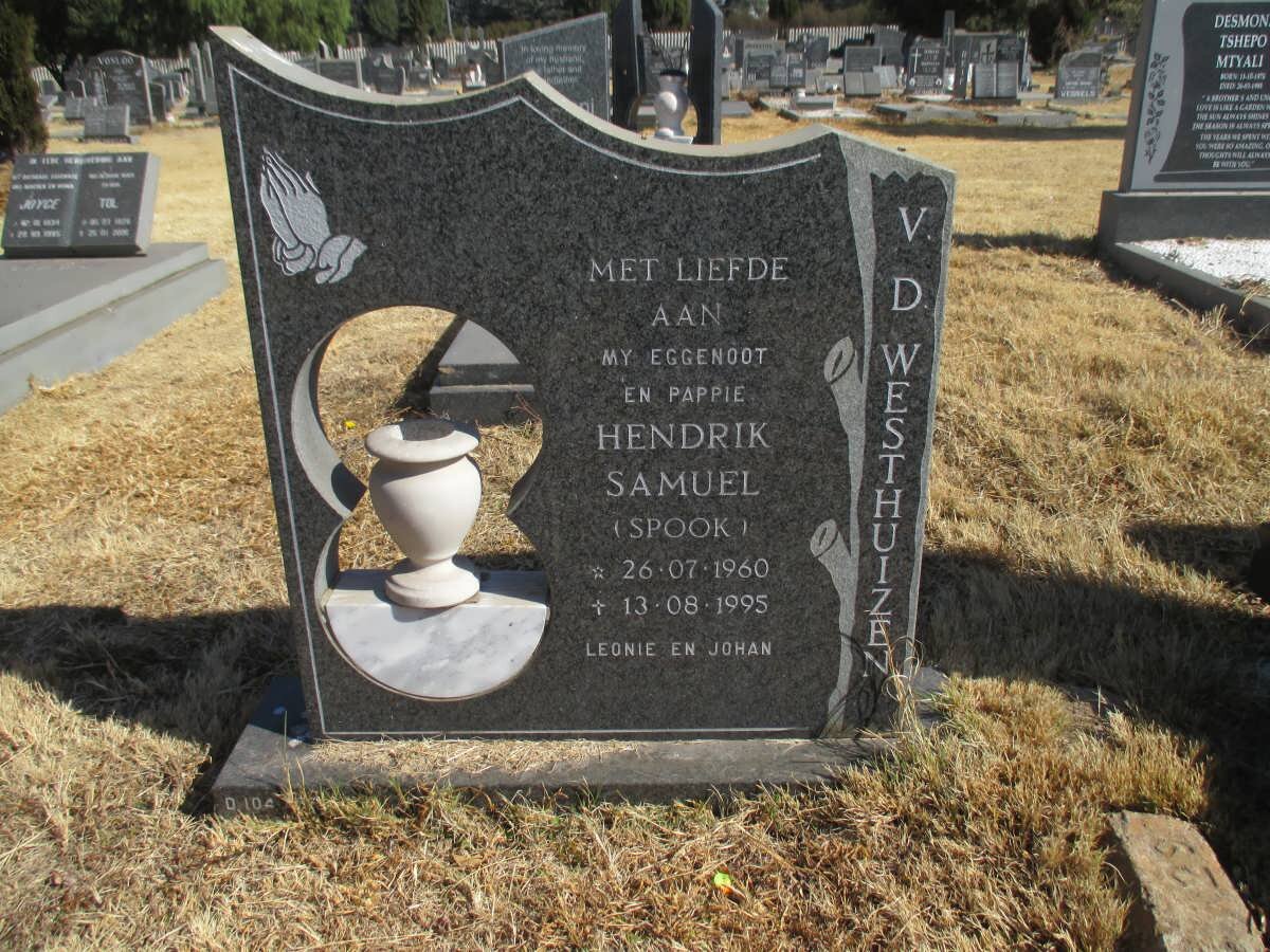 WESTHUIZEN Hendrik Samuel, v.d. 1960-1995