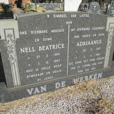 WERKEN Adriaanus, van de 1917-1981 &amp; Nell Beatrice 1919-1997