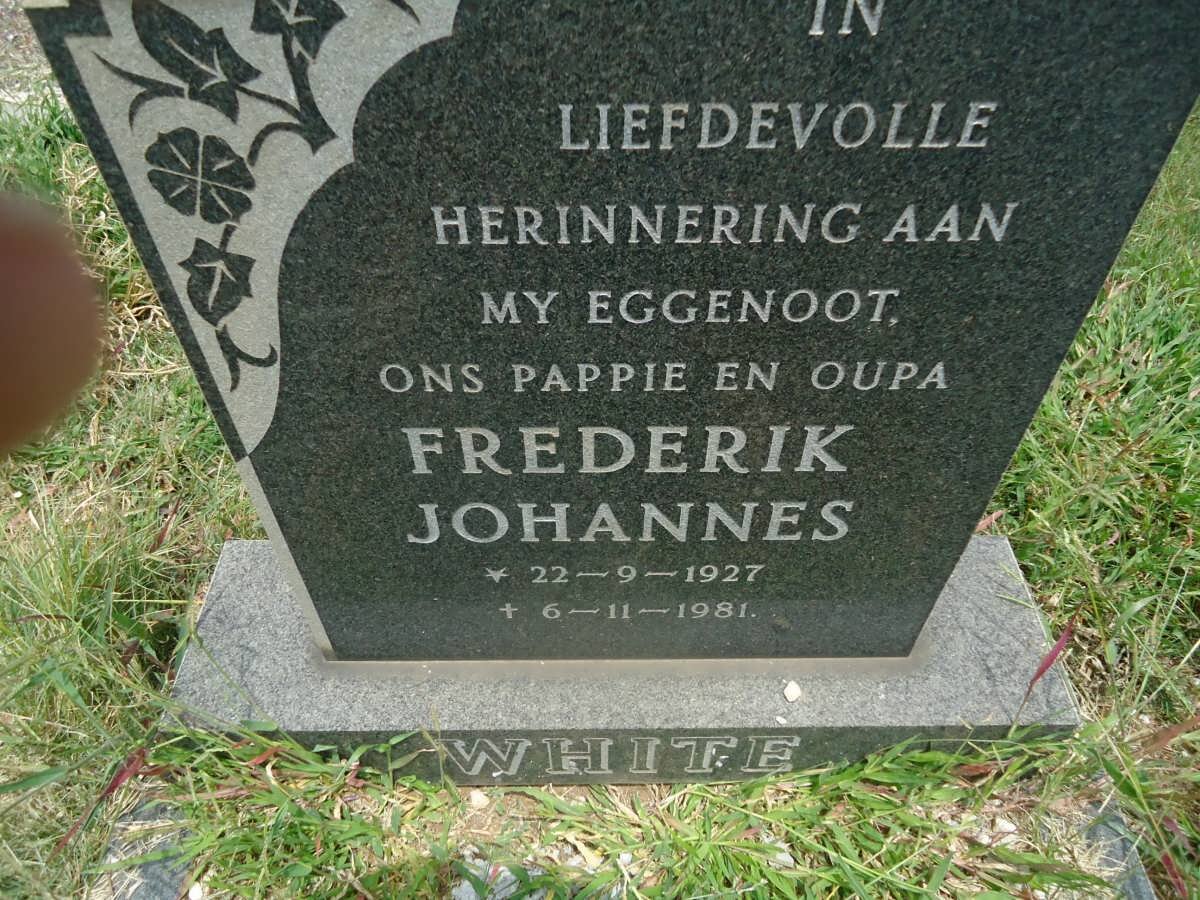 WHITE Frederik Johannes 1927-1981