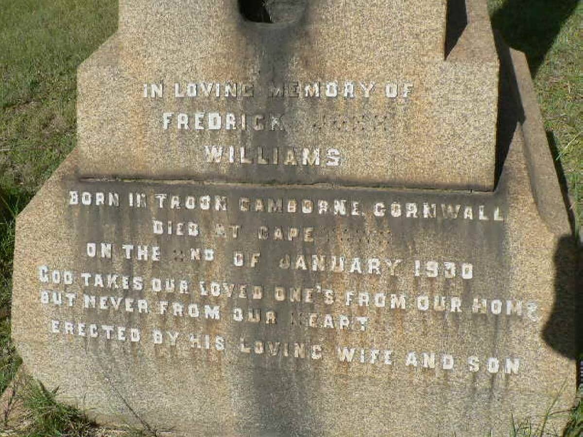 WILLIAMS Fredrick ? -1930