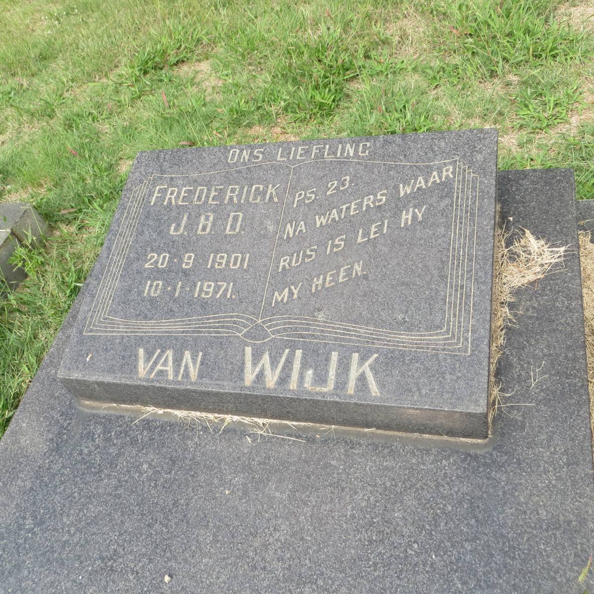WIJK Frederick J.B.D., van 1901-1971