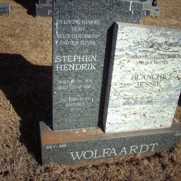 WOLFAARDT Stephen Hendrik 1924-2003 &amp; Blanche Jessie 1926-2005
