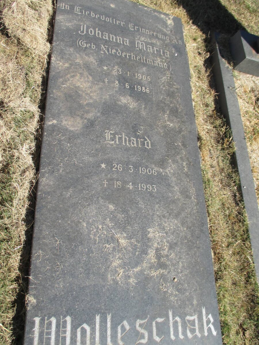 WOLLESCHAK Erhard 1906-1993 &amp; Johanna Maria NIEDERHEITMANN 1905-1986