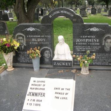 ZACKEY Buddy 1911-1972 &amp; Josephine 1923-2009 :: ZACKEY Jennifer 1954-1975