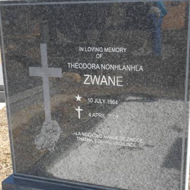 ZWANE Theodora Nonhlanhla 1964-2009