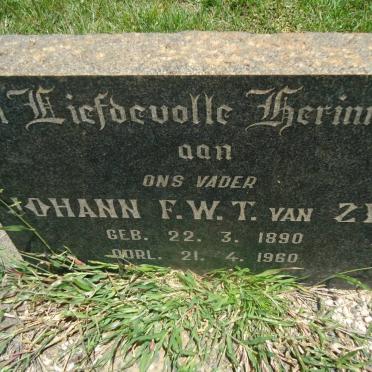 ZYL Johann F.W.T., van 1890-1960