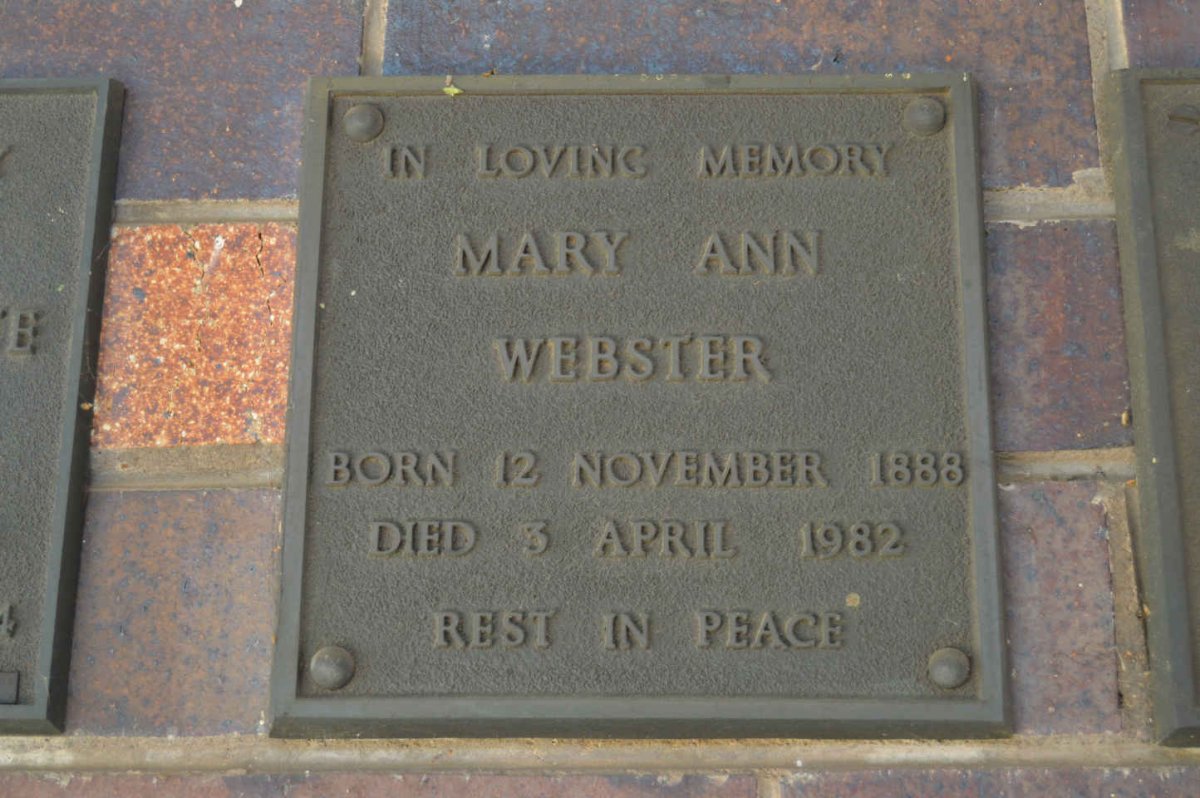 WEBSTER Mary Ann 1888-1982