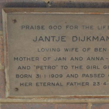 DIJKMAN Jantje 1909-1987