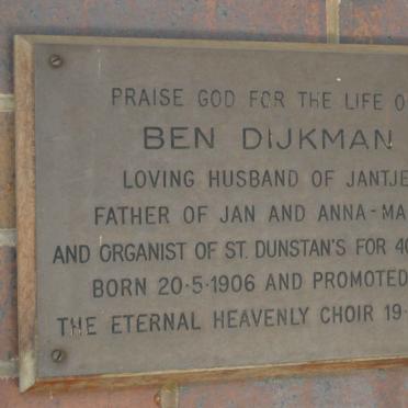 DIJKMAN Ben 1906-1990