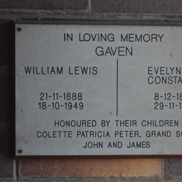 GAVEN William Lewis 1888-1949 &amp; Evelyn Ina Constance 1895-1961