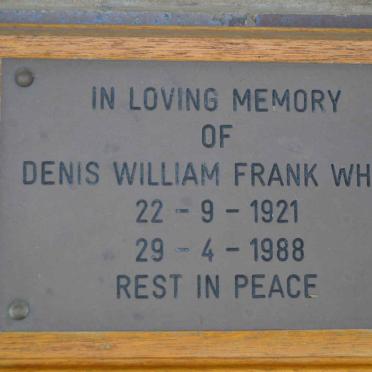 WHITE Denis William Frank 1921-1988
