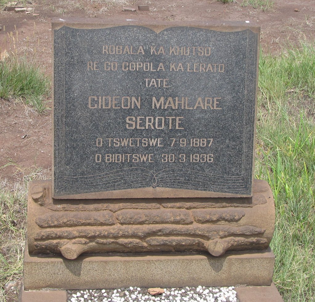 SEROTE Gideon Mahlare 1887-1936