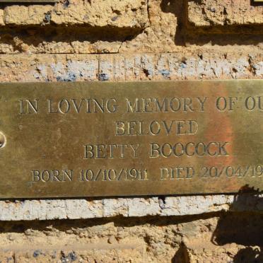 BOOCOCK Betty 1911-1993