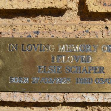 SCHAPER Elsie 1925-1983