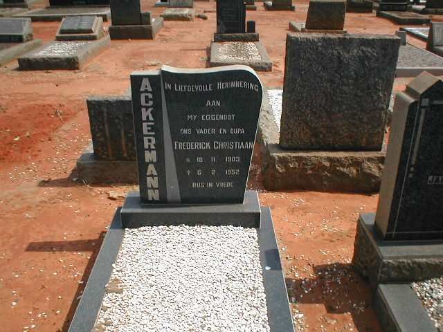 ACKERMANN Frederick Christiaan 1903-1952