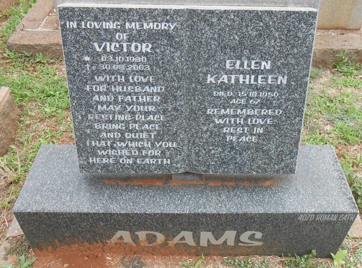 ADAMS Ellen Kathleen -1950 :: ADAMS Victor 1930-2003