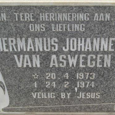 ASWEGEN Hermanus Johannes, van 1973-1974
