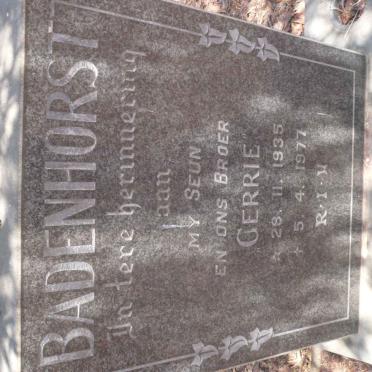 BADENHORST Gerrie 1935-1977