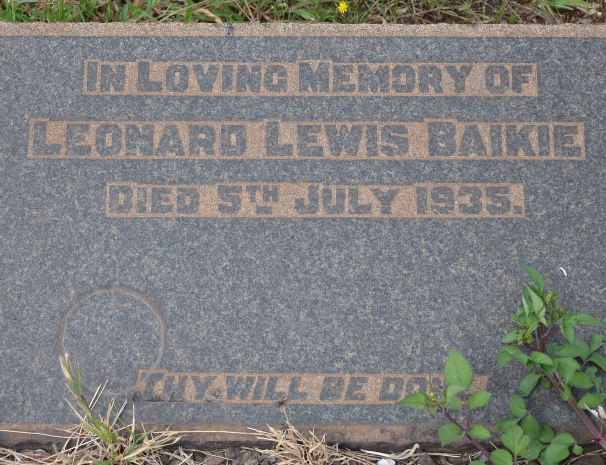 BAIKIE Leonard Lewis -1935