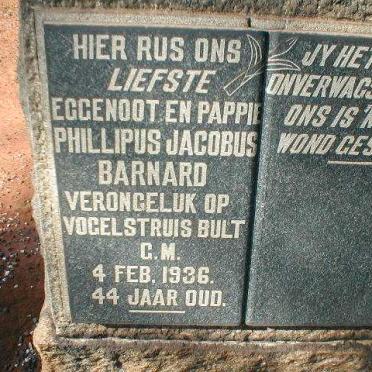 BARNARD Phillipus Jacobus -1936