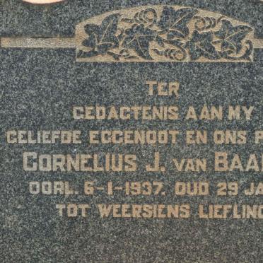 BAALEN Cornelius J., van -1937