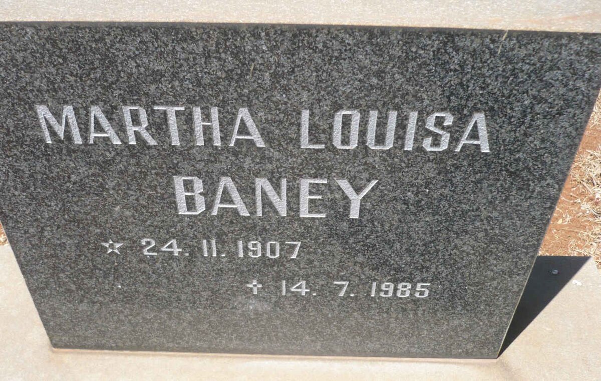 BANEY Martha Louisa 1907-1985