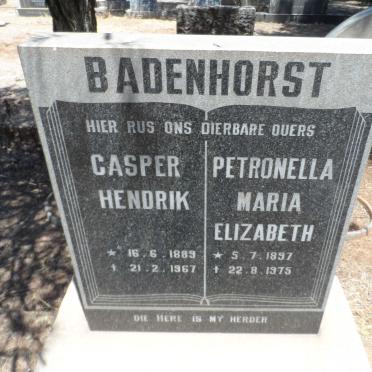 BADENHORST Casper Hendrik 1889-1967 &amp; Petronella Maria Elizabeth 1897-1975
