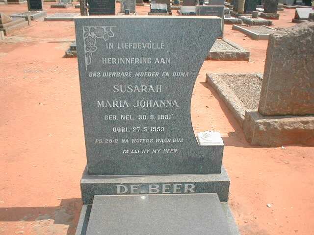 BEER Susarah Maria Johanna, de nee NEL 1881-1953