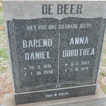 BEER Barend Daniel, de 1881-1938 &amp; Anna Dorothea 1883-1974