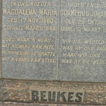 BEUKES Cornelius Johannes 1886-1948 &amp; Magdalena Maria 1880-1946