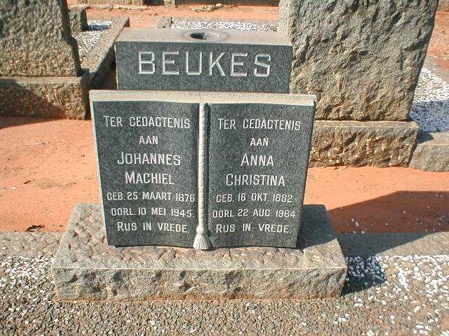 BEUKES Johannes Machiel 1876-1945 &amp; Anna Christina 1882-1964