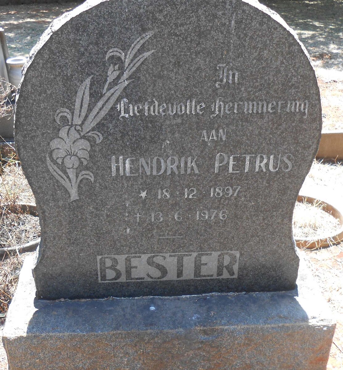 BESTER Hendrik Petrus 1897-1976
