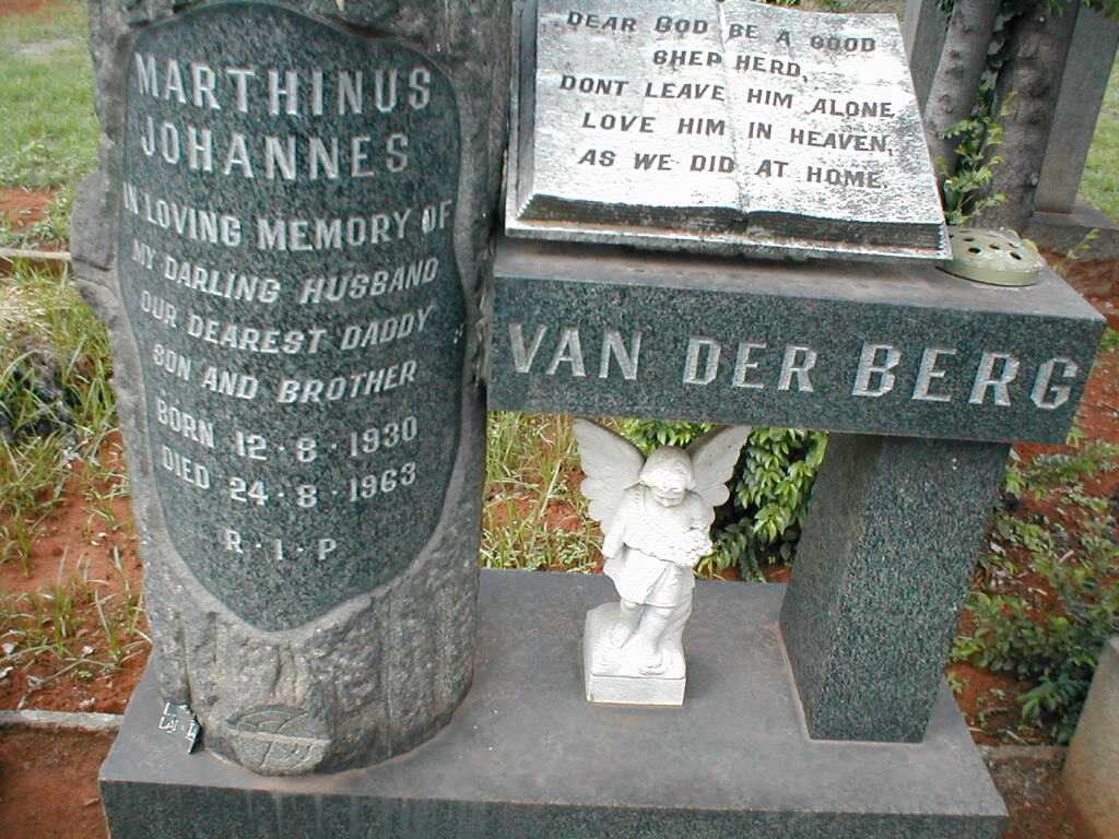 BERG Marthinus Johannes, van der 1930-1963
