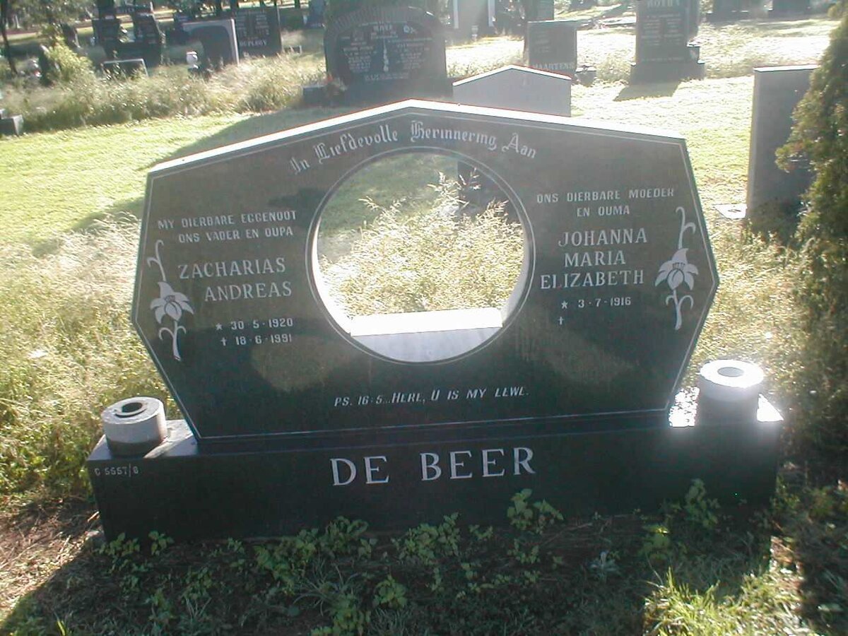 BEER Zacharias Andreas, de 1920-1991 &amp; Johanna Maria Elizabeth  1916-